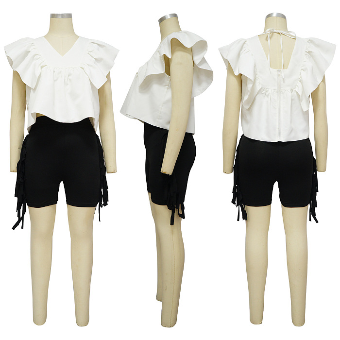 WHOLESALE | V Neck Flare Shoulder Top