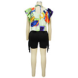 WHOLESALE | V Neck Flare Shoulder Top