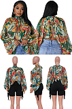 WHOLESALE | Chiffon Bat Top in Green & Orange