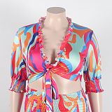 WHOLESALE | Floral Printed Loose Plus Size Pants Set