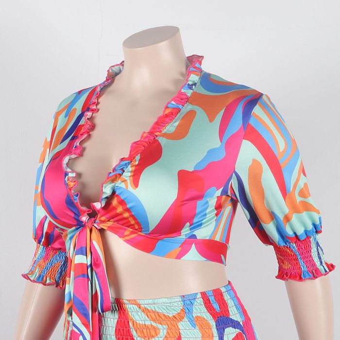WHOLESALE | Floral Printed Loose Plus Size Pants Set