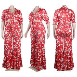 WHOLESALE | Floral Printed Loose Plus Size Pants Set