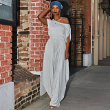 WHOLESALE | Cotton Material One Shoulder Loose Pants Set