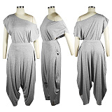 WHOLESALE | Cotton Material One Shoulder Loose Pants Set