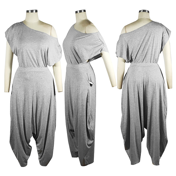 WHOLESALE | Cotton Material One Shoulder Loose Pants Set