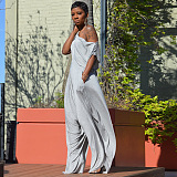 WHOLESALE | Cotton Material One Shoulder Loose Pants Set