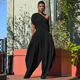 WHOLESALE | Cotton Material One Shoulder Loose Pants Set
