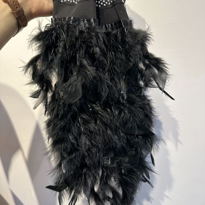 WHOLESALE | Feather Rhinestone beaded  Dress