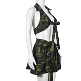 WHOLESALE | Camo Self-tied Skirt Set