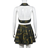 WHOLESALE | Camo Self-tied Skirt Set