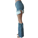 WHOLESALE |  Denim Shorts Boot Cover Blue