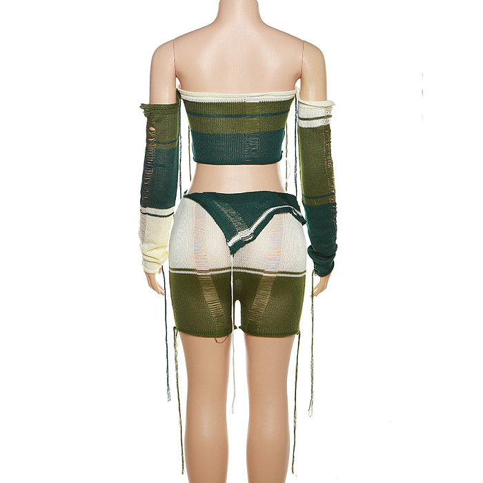 WHOLESALE | Knitted Strap Shorts Set