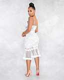 WHOLESALE | Lace See-through Maxi Dress in White
