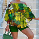 WHOLESALE | Map Printed Off Shoulder Puffy Sleeve Shorts Set