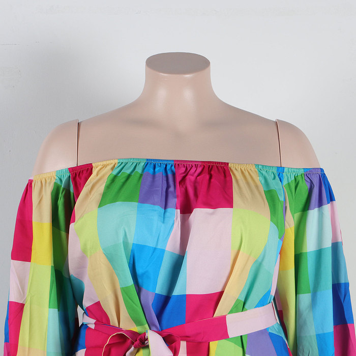 WHOLESALE | Color Block Off Shoulder Puffy Sleeve Shorts Set