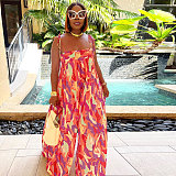 WHOLESALE | Plus Size Pleated Self Tied Drawstring Jumpsuit in Pink