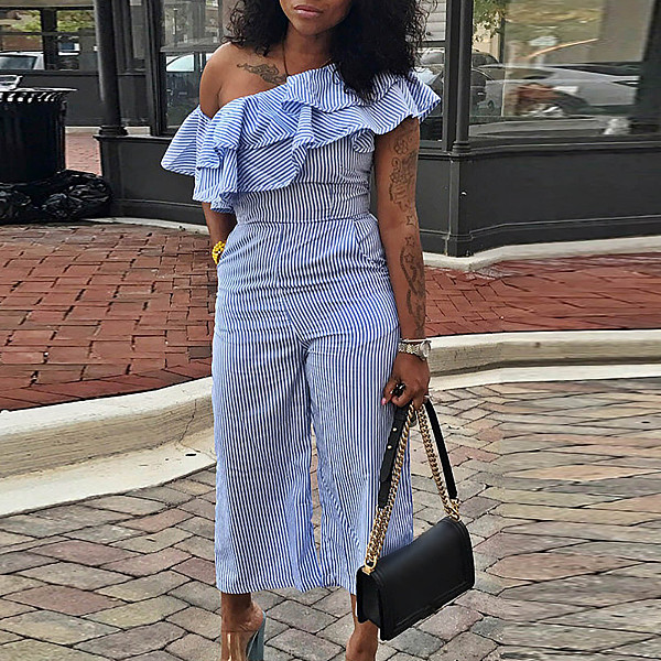 WHOLESALE | Asymertrical Shoulder Jumpsuit