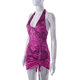 WHOLESALE | Halter Side Drawstring Dress