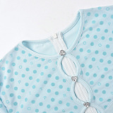 WHOLESALE | Polka Dot Front Button Up Romper