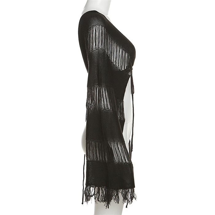 WHOLESALE | Tassle Hem Self-tied Skirt Set