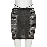 WHOLESALE | Tassle Hem Self-tied Skirt Set