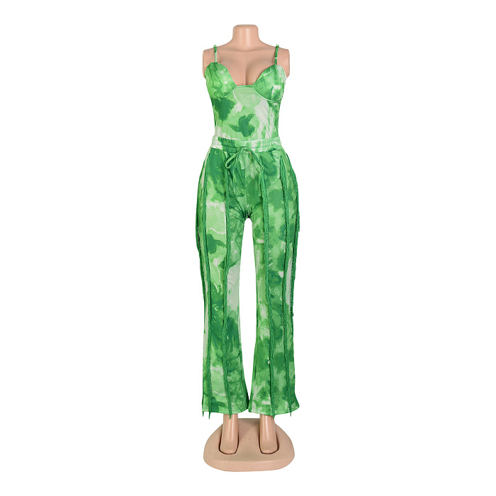 WHOLESALE | Side Tassel Tank Pants Set