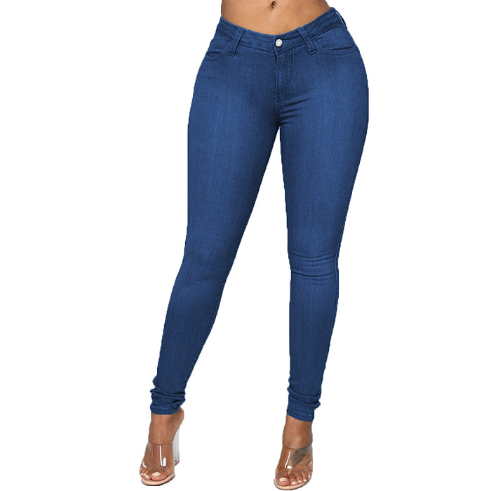 　WHOLESALE | Ｍid-waist High Elastic Jeans