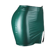 WHOLESALE | Pu Material Back Zip-up Skirt