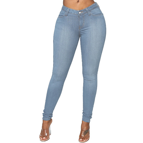 　WHOLESALE | Ｍid-waist High Elastic Jeans