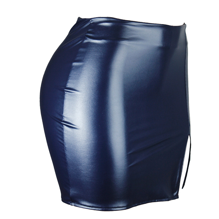 WHOLESALE | Pu Material Back Zip-up Skirt