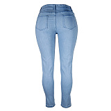 　WHOLESALE | Ｍid-waist High Elastic Jeans