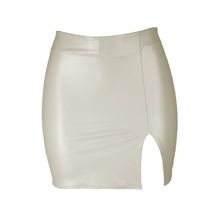 WHOLESALE | Pu Material Back Zip-up Skirt