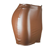 WHOLESALE | Pu Material Back Zip-up Skirt