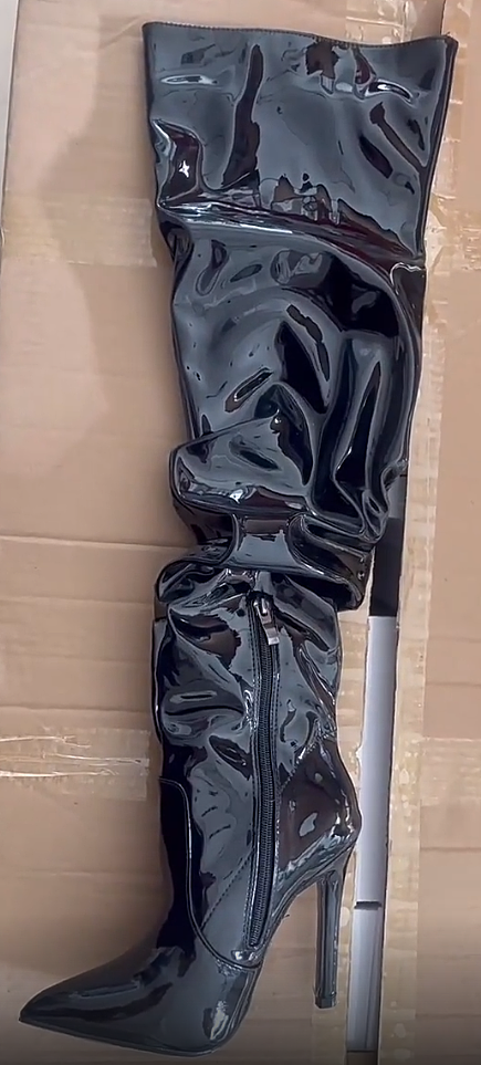 WHOLESALE | Elastic Pu Material Knee High Boots.