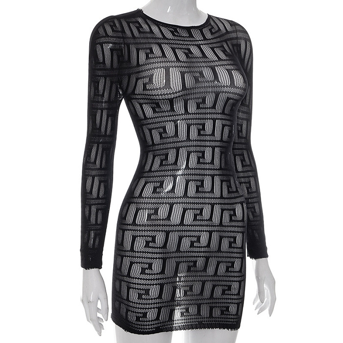 WHOLESALE | Chiffon See-through Dress in Black