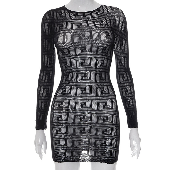 WHOLESALE | Chiffon See-through Dress in Black