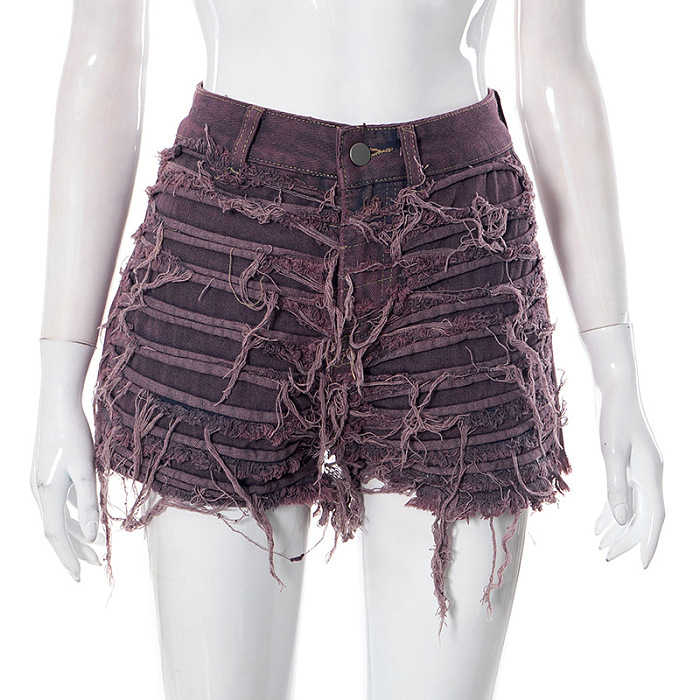 WHOLESALE | Distress Tassel Hem Shorts