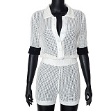 WHOLESALE | Shirt Collar Top Romper