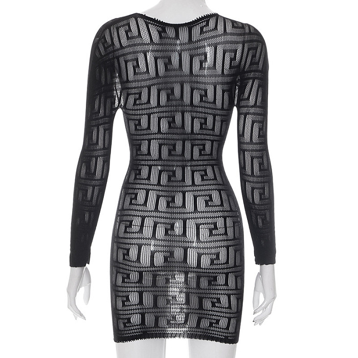 WHOLESALE | Chiffon See-through Dress in Black