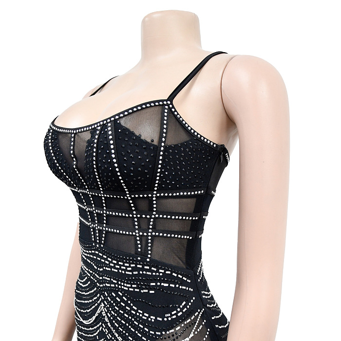 WHOLESALE | Rhinestone Beaded Maxi Dress