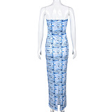WHOLESALE |Digital Printed Off Shoulder Long Dress