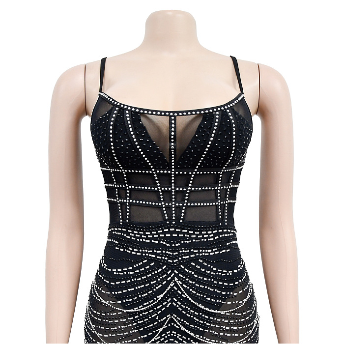 WHOLESALE | Rhinestone Beaded Maxi Dress