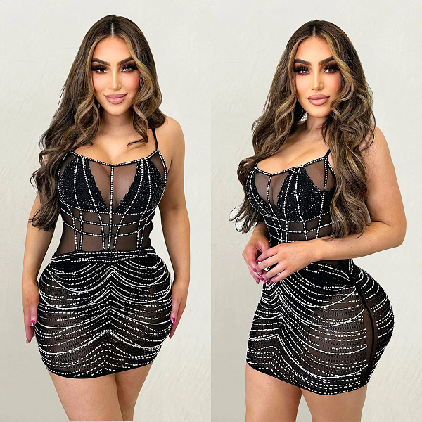 WHOLESALE | Rhinestone Beaded Maxi Dress