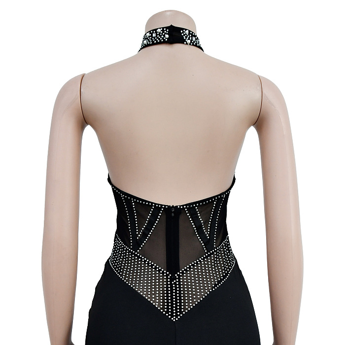 WHOLESALE | Rhinestone Beaded Halter Romper