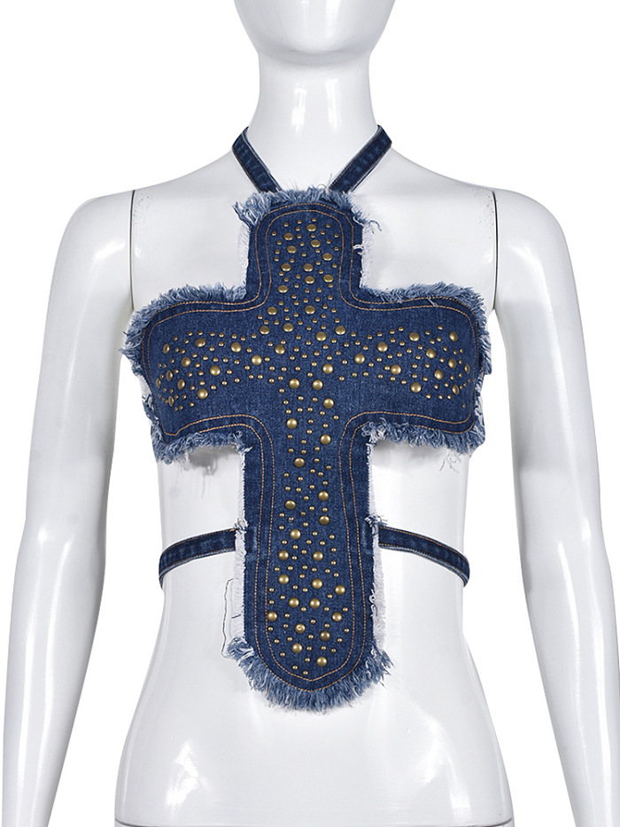 WHOLESALE | Denim Copper Deco Bra Cover Top