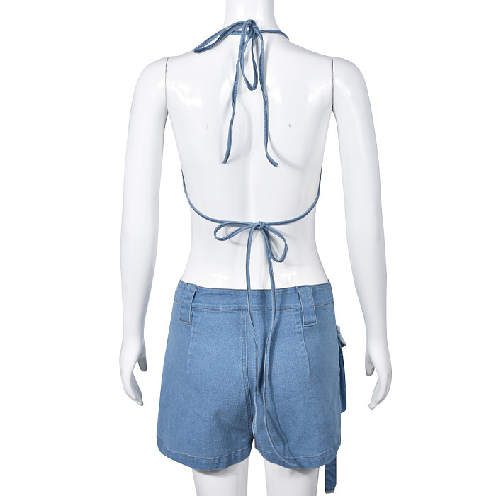 WHOLESALE | Halter Self-tied Bra Shorts Set
