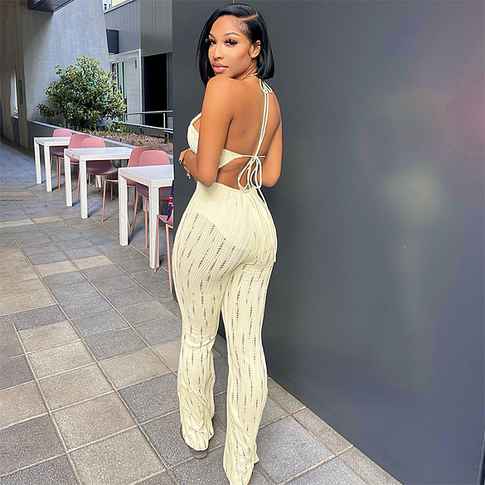WHOLESALE | Open Back Self-tied Jumpsuit