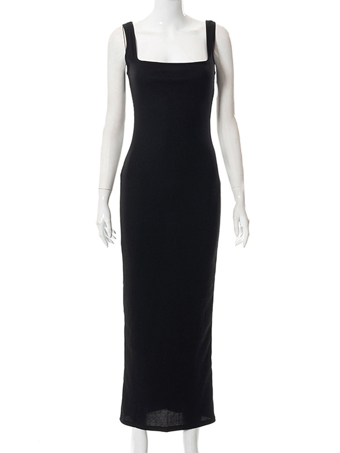 WHOLESALE | Pitted Material Tank Long Dress