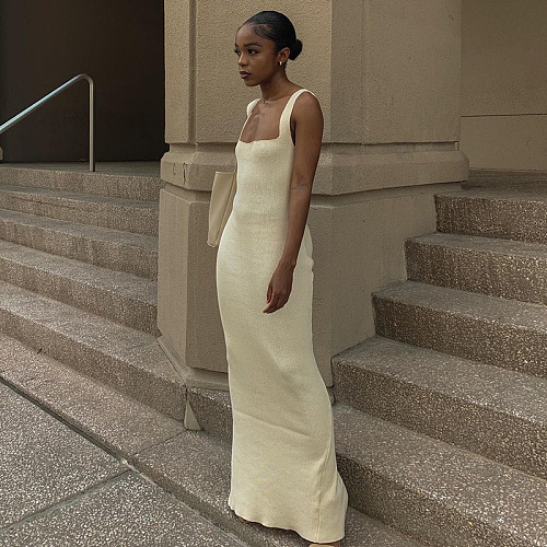 WHOLESALE | Pitted Material Tank Long Dress