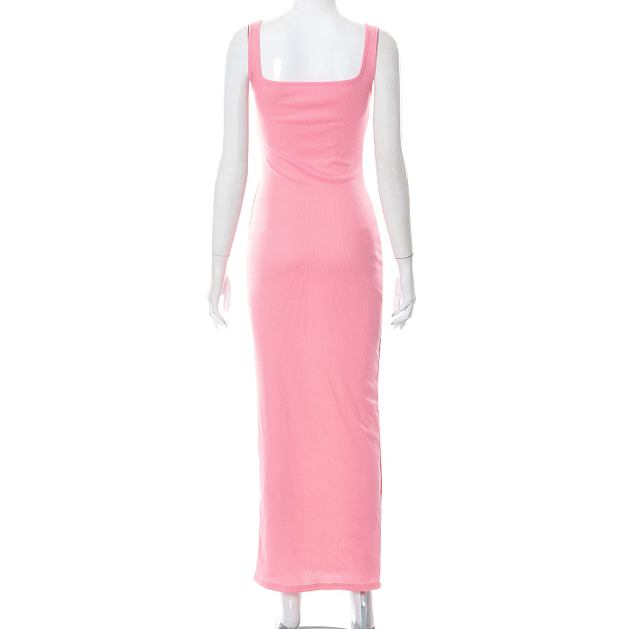 WHOLESALE | Pitted Material Tank Long Dress